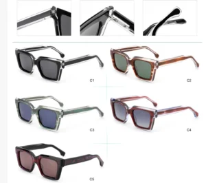 High Quality Xyc Brand % UV Protection Polarized Acetate Lenses Full Rim Square Men’s Women’s Sunglasses Magnification