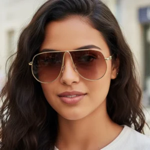 High end Newest Fashion Men Women Sunglasses Custom Shades Vintage Street Large Style Frame Metal Sun Glasses