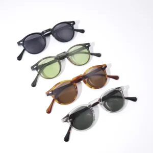 High end Polarized Sunglasses Retro Round Frame Unisex Shades UV400 Custom Logo Premium Acetate Sunglasses