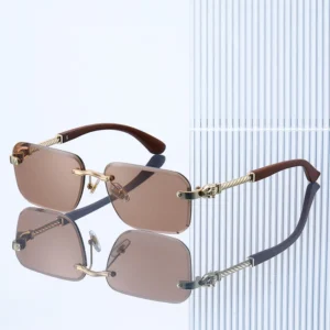 High quality Metal Leopard patterned Sunglasses UV protection High definition Rectangular PC Lenses Unisex Sun Glasses