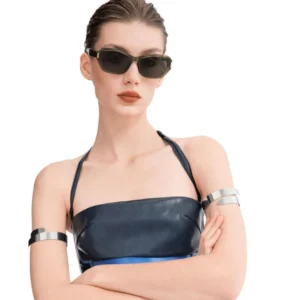 High quality Women vintage tortoiseshell cat eye sun glasses trendy personality square rivets nylon acetate sunglasses