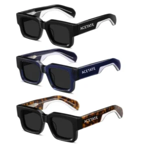Hot Acetate Frames Square Vintage Thick Glasses Popular Designer Uv400 Protective Outdoor Mens Womens Acetate Sunglasses