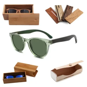 Hot Selling Wood Sunglasses Fashionable Round Frame Polarized Eyewear Luxury Black Brown Green Sunglasses for Outdoor