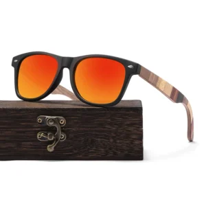 Hot Selling Wooden Sunglasses Environmental Friendly Custom Polarized Mirror Solid Wood Sunglasses for Unisex
