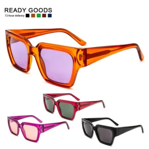 Injection Acetate Fashion Women Sunglasses Polarized Lenses UV Protection Customized Colorful Lens Transparent