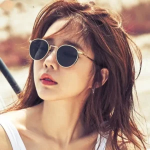 Ins Style Trending Polarized Sun Glasses High End Fashion Small Round Metal Sunglasses for Women Men