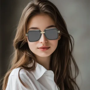 Irregular Frame Retro Classic Men’s and Women’s Sunglasses European and American Metal Leg Trendy Modern Sunglasses