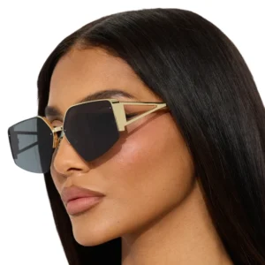 Irregular Polygon Sunglasses Retro Metal Frame Fashion Shades Geometric Sunglasses Unisex