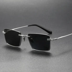Italian Luxury Men’s Titanium Sunglasses with UV 400 Protection Gold Frame Sun Glasses Gafas De Sol De Lujo Para Hombre