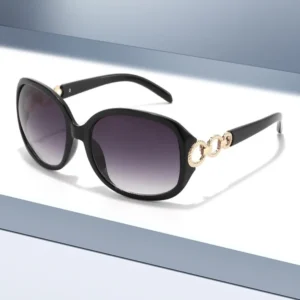 Italy Design Unique Metal Ring Women Sunglass European And American Style Oversized Frame Gradient Colour Sunglasses