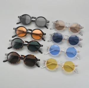 JMCR 60 SUN Custom Logo Polarized Eyewear Retro Luxury Round Thick Acetate Shades Sunglasses for Men and Women