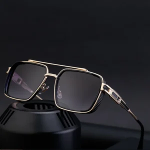 KAJILA Retro Vintage Steampunk Punk Style Metal Frame Double Beam UV Protection Shades Sun Glasses Sunglasses for Men
