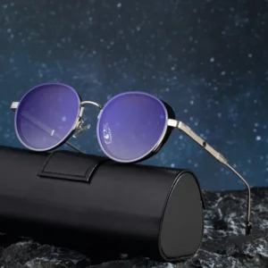 KAJILA Vintage Retro Punk Designer Custom Logo Round Metal Frame UV400 Protection Shades Sun Glasses Sunglasses for Women Men