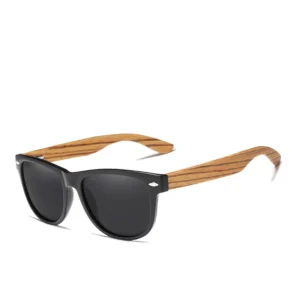 KINGSEVEN 5789 Men’s Zebra Natural Wood Polarized Sunglasses Retro Wooden Frame Driving Shades for Women