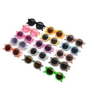 Kids Baby Girl Round Eyewear Multi-Color Promotion Gift UV400 Optical Acrylic Sun Glasses Children