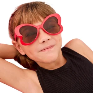 Kids Butterfly Sunglasses for Girls UV400 Protection Red Children Sunglasses Flexible Frame Children Eyewear