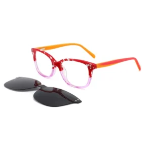 Kids Eyeglasses Frame with Polarized Sun Glasses Magnetic Clip-on Polarized Sunglasses