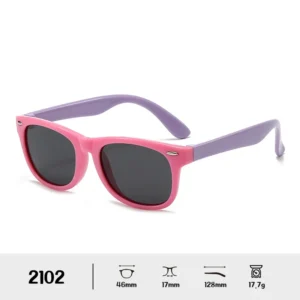 Kids Polarized Sunglasses UV400 Protection Outdoor Fashion Sun Glasses Flexible Silicone Big Frame for Boys Girls