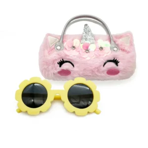 Kids Solar Eclipse Sunflower Sunglasses Frames Case Sun Glass for Girls Children With Customized Logo