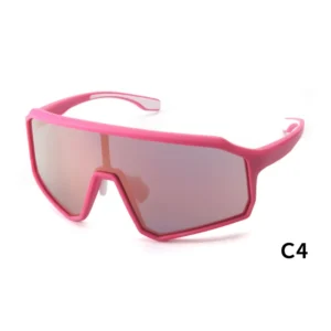 Kids Sports Running Cycling Glasses Custom Logo TR90 Pink Colored Youth Windproof Road Bike Sunglasses UV400 Lightweight Full