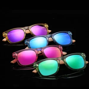 Kids Sunglasses Custom Logo Polarized Wood Kids Sunglasses With Case Wooden Unbreakable Polarized Kids Sunglasses