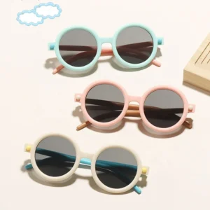 Kids Sunglasses Round Trendy Children Fashion Sunglasses UV400 Baby Kids Sun Glasses Shades for Girls Boys LOGO Custom
