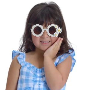 Kids Sunglasses with Daisy Flower UV400 Protection Fashion Eyewear for Children Outdoor Play