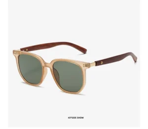 Korean Version Tawny Sunglasses Women Retro Wood Grain Leg Square Round Face Glasses Fashion Sunshade Sunglasses