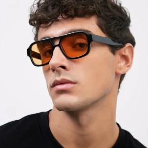 LBASHADES 3606 Sustainable Shades Custom Logo Bio based G850 Frame Fashion Men Women Square Orange UV400 Lens Sunglasses