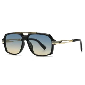 LH286 Fashion Trendy Luxury Double Beam Metal Square Frame Retro Sunglasses for Women and Men