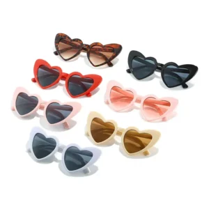 Ladies Classic Sunglasses Heart Sun Glasses UV400 Lenses Pink Blue PC Frame Cute Party Shades for Women