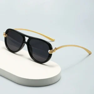 Large Frame Metal Temple Sunglasses for Women and Men