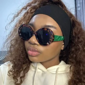 Large Frame Round UV400 Sunglasses Color Matching European American Personality Fashion Women