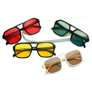 Large Frame Square Custom Plastic Sunglasses Vintage UV400 Women’s and Men’s Eyewear with Logo Sun Glasses