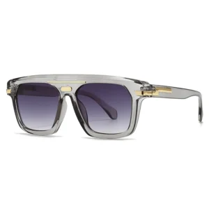 Large Frame Sunscreen Oversized Double Bridge Square UV Protective Lightweight Men’s Plastic Frames Driving Glasses
