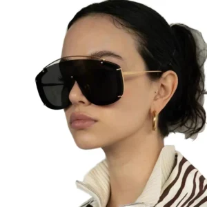 Large Metal Sunglasses One Piece UV400 Lens Connected Color Iens Personality Outdoor Sunscreen Sunglasses for Unisex