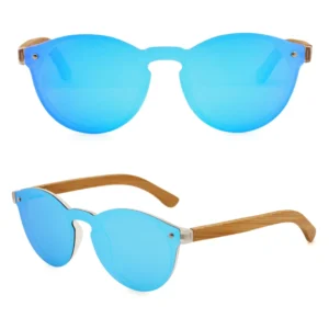 Laser Engravable Eco Wooden Sunglasses with One Piece Polarized TAC Lens for Daily Commute and Outdoor Activities