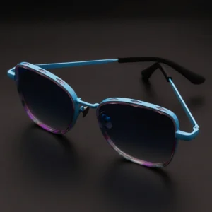 Latest Designed Unisex Cat Eye Sunglasses Metal Mixed Acetate Hollow Out Light Weight Comfortable Polarized Lens UV 400