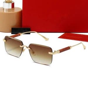Latest Trendy Italy Luxury Designer Men Women Diamond Edge Cutting Rimless Square Gradient Uv400 Lens Sunglasses for Driving