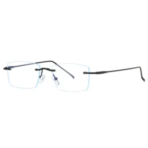 Light Luxury Design Frameless Anti Blue Light Flat Glasses Portable Plano Lens Acetate Eyeglass Frames