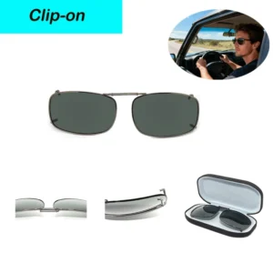 Lightweight Durable Polarized Full Rim Clip on Sunglasses UV400 TAC Lenses Metal Frame Comfortable Anti radiation Protection
