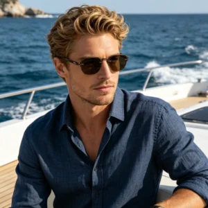 Lightweight Full Rim Gold Geometric Sunglasses UV400 Protection Retro Metal Octagonal Shades Men Women Casual Outdoor Driving
