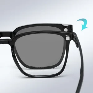 Lightweight TR90 Clip On Glasses 3 in 1 Eyeglasses for Day Driving & Night Use