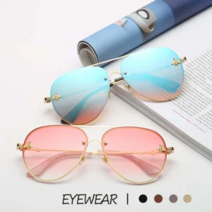 Little Bee UV400 Fashion Full Frame European American Personalized Ocean Slices Sunglasses