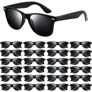 Local Us Stock Factory Direct Square Plastic Retro Party Favors Sunglasses Black Frame Custom Logo Sunglasses for Women Men