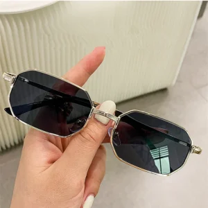 Logo Custom Retro Metal Small Frame Sunglasses UV400 Alloy Square Punk Sunglasses Men Women
