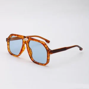 Logo Custom Retro TR90 Oversized Pilot Sun Glasses UV400 Big Frame Double Bridges Polarized Sunglasses for Men Women
