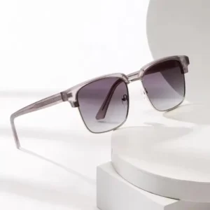 Logo Custom Trendy Retro TR90 Driving Sun Glasses UV400 Half Frame Square Sunglasses for Men