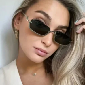 Logo Custom Vintage Men Metal Half Frame Sun Glasses UV400 Small Square Sunglasses Women