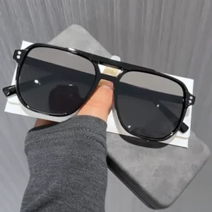 Logo PC Retro Metal Sunglasses Unisex Transparent Frame Fashion Design